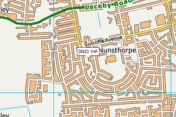 DN33 1HF map - OS VectorMap District (Ordnance Survey)