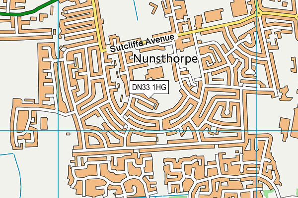 DN33 1HG map - OS VectorMap District (Ordnance Survey)