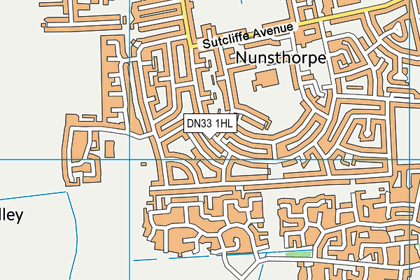 DN33 1HL map - OS VectorMap District (Ordnance Survey)