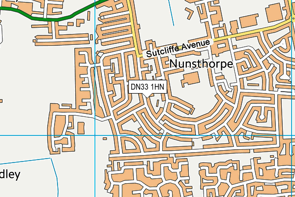 DN33 1HN map - OS VectorMap District (Ordnance Survey)