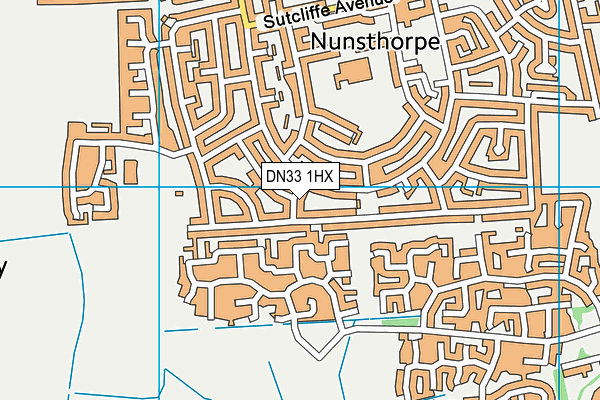 DN33 1HX map - OS VectorMap District (Ordnance Survey)