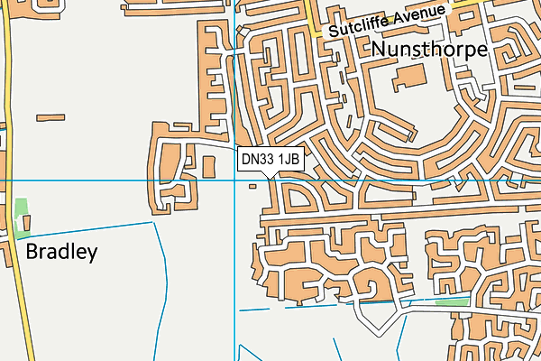 DN33 1JB map - OS VectorMap District (Ordnance Survey)