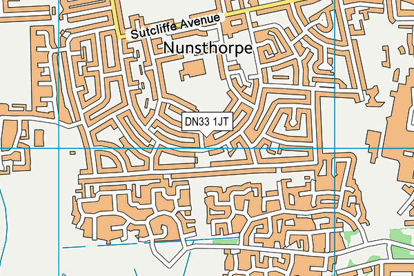 DN33 1JT map - OS VectorMap District (Ordnance Survey)