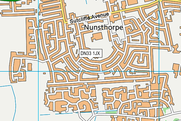 DN33 1JX map - OS VectorMap District (Ordnance Survey)