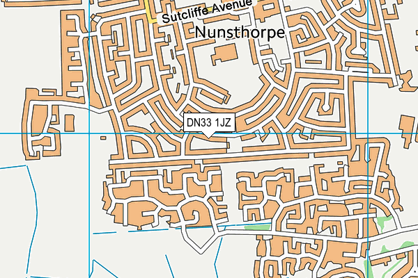 DN33 1JZ map - OS VectorMap District (Ordnance Survey)