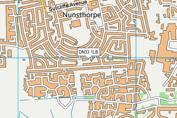 DN33 1LB map - OS VectorMap District (Ordnance Survey)