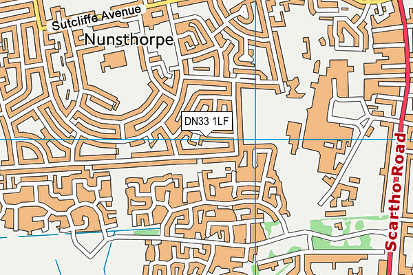 DN33 1LF map - OS VectorMap District (Ordnance Survey)