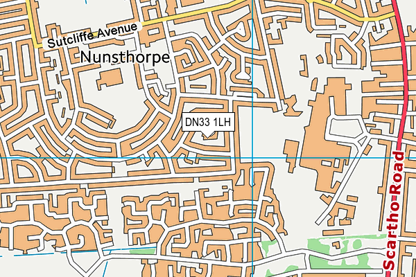 DN33 1LH map - OS VectorMap District (Ordnance Survey)