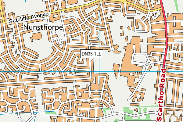 DN33 1LL map - OS VectorMap District (Ordnance Survey)