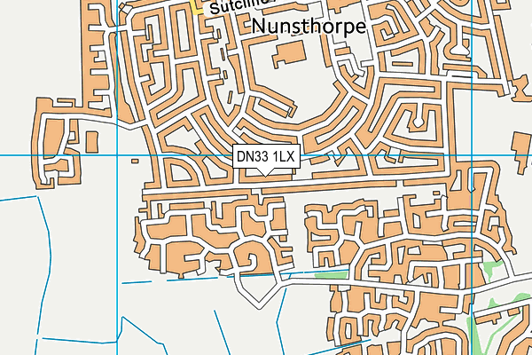 DN33 1LX map - OS VectorMap District (Ordnance Survey)