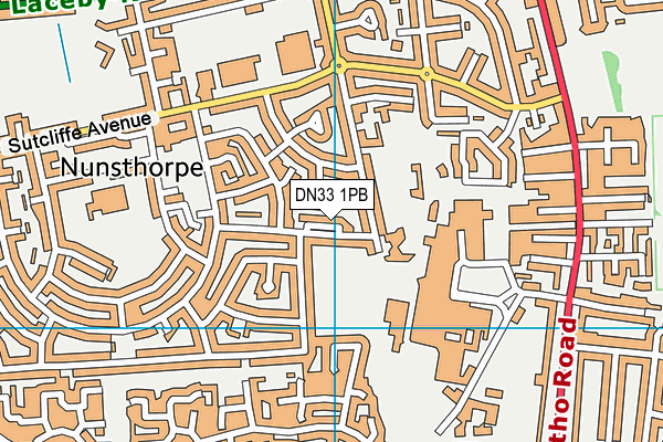 DN33 1PB map - OS VectorMap District (Ordnance Survey)