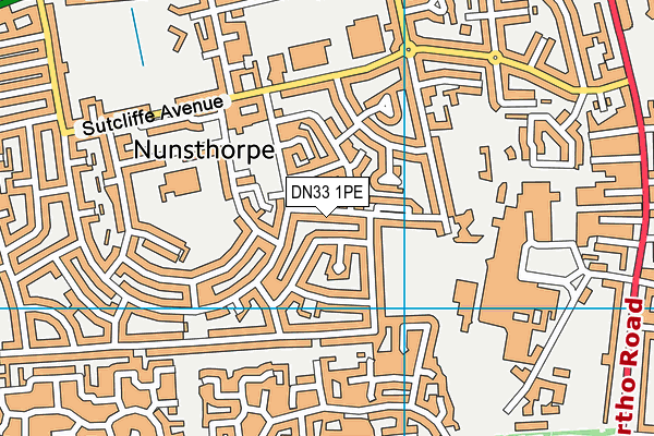 DN33 1PE map - OS VectorMap District (Ordnance Survey)