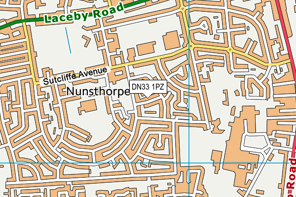 DN33 1PZ map - OS VectorMap District (Ordnance Survey)