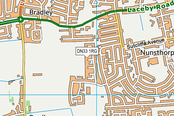 DN33 1RG map - OS VectorMap District (Ordnance Survey)