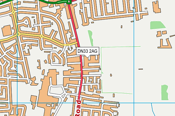 DN33 2AG map - OS VectorMap District (Ordnance Survey)