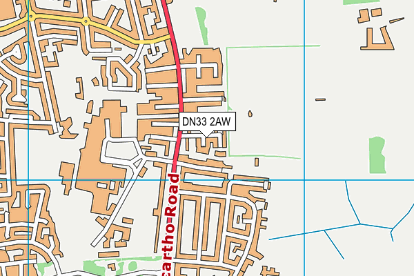 DN33 2AW map - OS VectorMap District (Ordnance Survey)