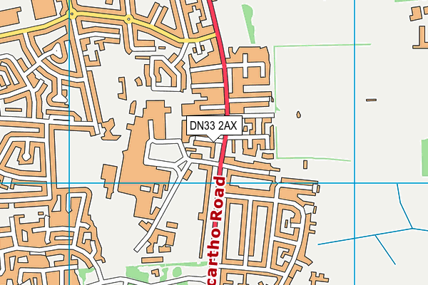 DN33 2AX map - OS VectorMap District (Ordnance Survey)