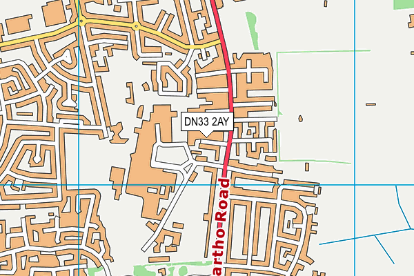 DN33 2AY map - OS VectorMap District (Ordnance Survey)