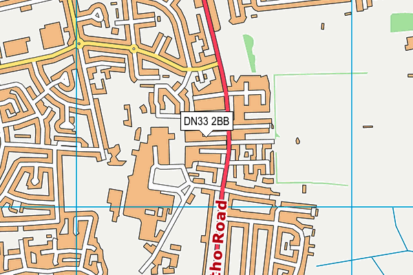 DN33 2BB map - OS VectorMap District (Ordnance Survey)