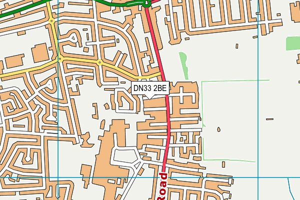 DN33 2BE map - OS VectorMap District (Ordnance Survey)