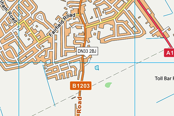 DN33 2BJ map - OS VectorMap District (Ordnance Survey)