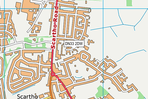 DN33 2DW map - OS VectorMap District (Ordnance Survey)