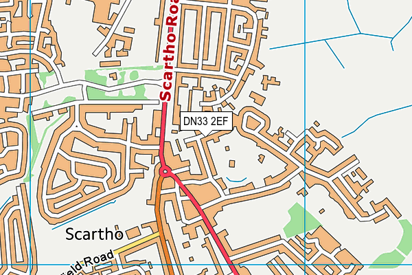 DN33 2EF map - OS VectorMap District (Ordnance Survey)