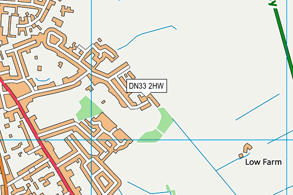 DN33 2HW map - OS VectorMap District (Ordnance Survey)