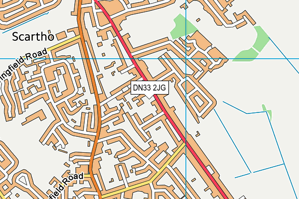 DN33 2JG map - OS VectorMap District (Ordnance Survey)