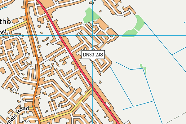 DN33 2JS map - OS VectorMap District (Ordnance Survey)