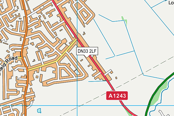 DN33 2LF map - OS VectorMap District (Ordnance Survey)