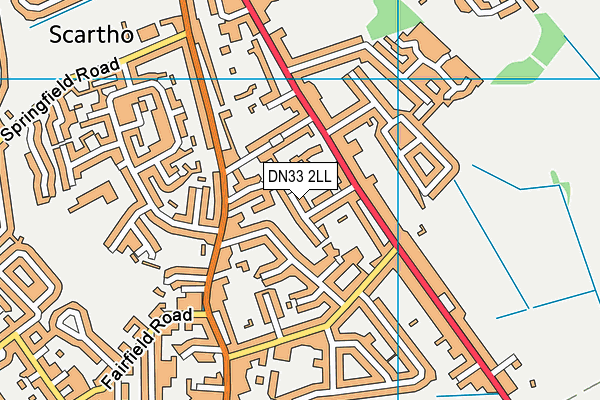 DN33 2LL map - OS VectorMap District (Ordnance Survey)