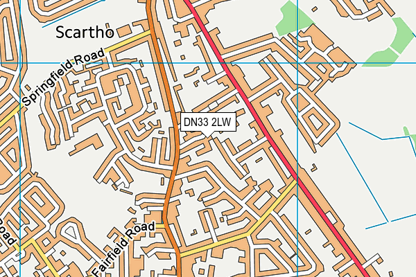 DN33 2LW map - OS VectorMap District (Ordnance Survey)