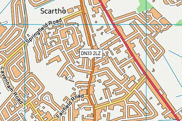 DN33 2LZ map - OS VectorMap District (Ordnance Survey)