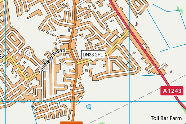 DN33 2PL map - OS VectorMap District (Ordnance Survey)