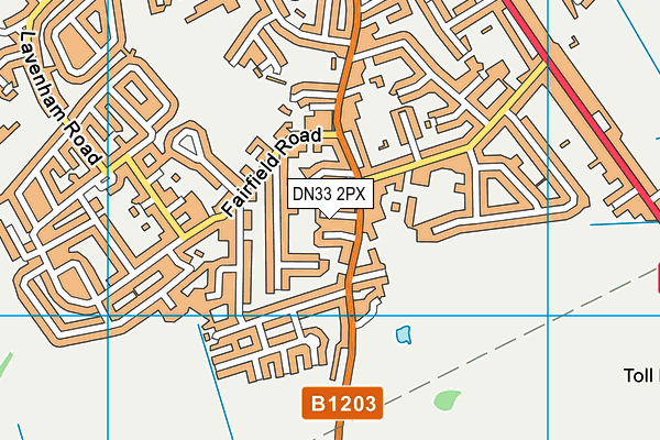 DN33 2PX map - OS VectorMap District (Ordnance Survey)