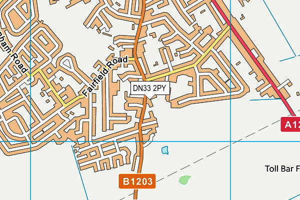 DN33 2PY map - OS VectorMap District (Ordnance Survey)