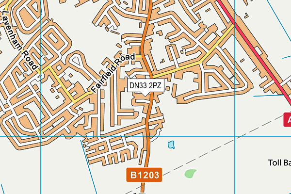 DN33 2PZ map - OS VectorMap District (Ordnance Survey)