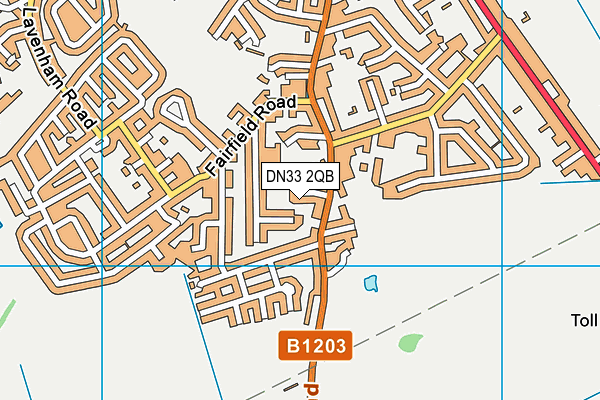 DN33 2QB map - OS VectorMap District (Ordnance Survey)