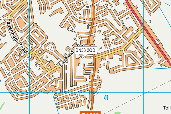 DN33 2QD map - OS VectorMap District (Ordnance Survey)