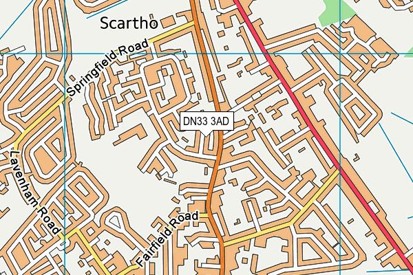 DN33 3AD map - OS VectorMap District (Ordnance Survey)