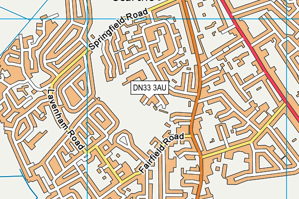 DN33 3AU map - OS VectorMap District (Ordnance Survey)