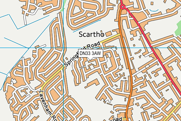 DN33 3AW map - OS VectorMap District (Ordnance Survey)