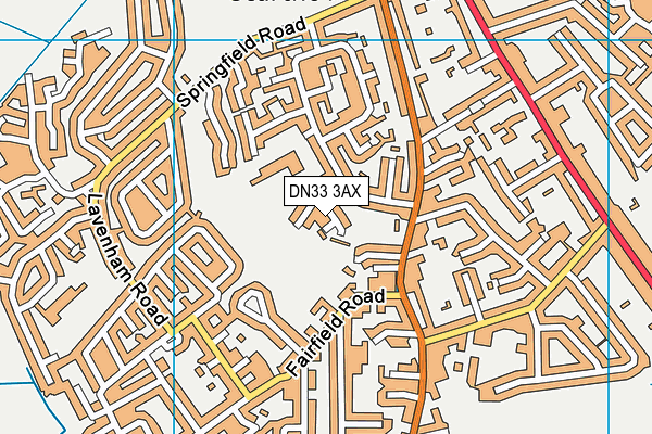 DN33 3AX map - OS VectorMap District (Ordnance Survey)