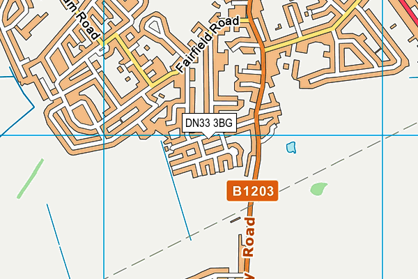 DN33 3BG map - OS VectorMap District (Ordnance Survey)