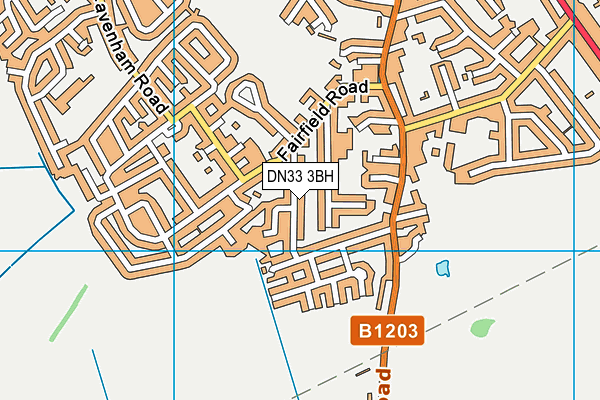 DN33 3BH map - OS VectorMap District (Ordnance Survey)