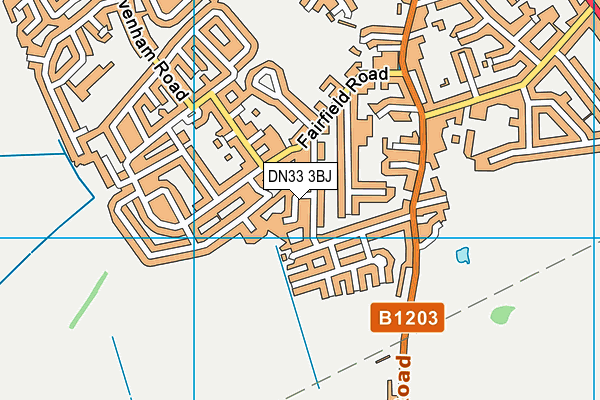 DN33 3BJ map - OS VectorMap District (Ordnance Survey)