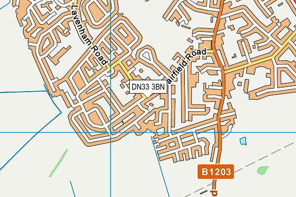 DN33 3BN map - OS VectorMap District (Ordnance Survey)