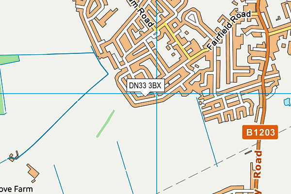 DN33 3BX map - OS VectorMap District (Ordnance Survey)