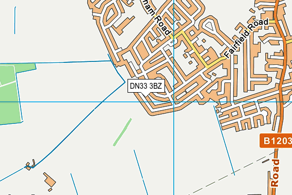 DN33 3BZ map - OS VectorMap District (Ordnance Survey)